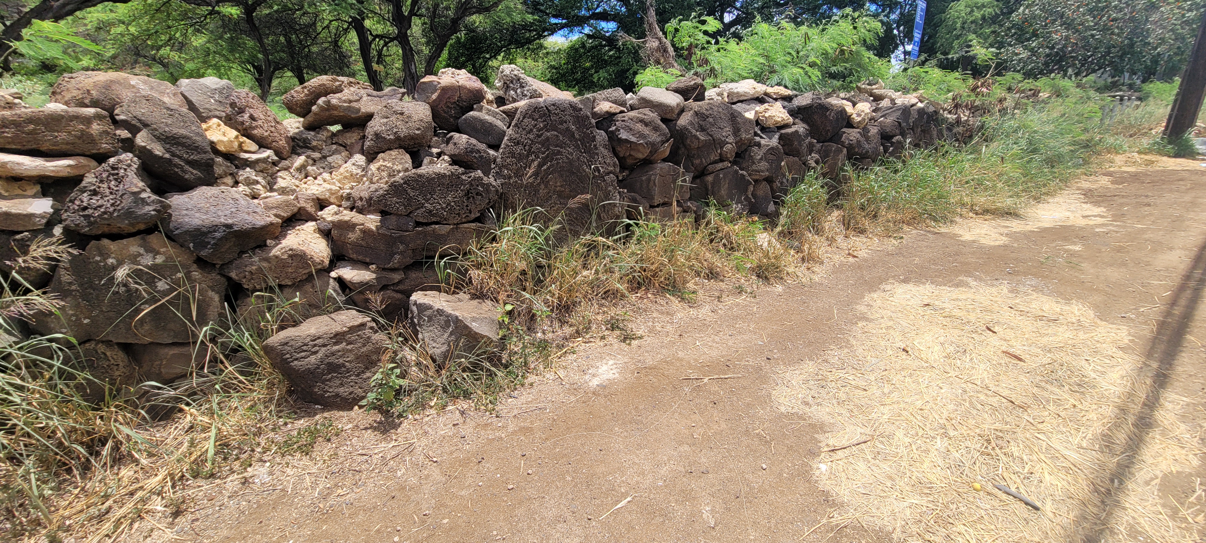 A coarse rock wall, hand made
