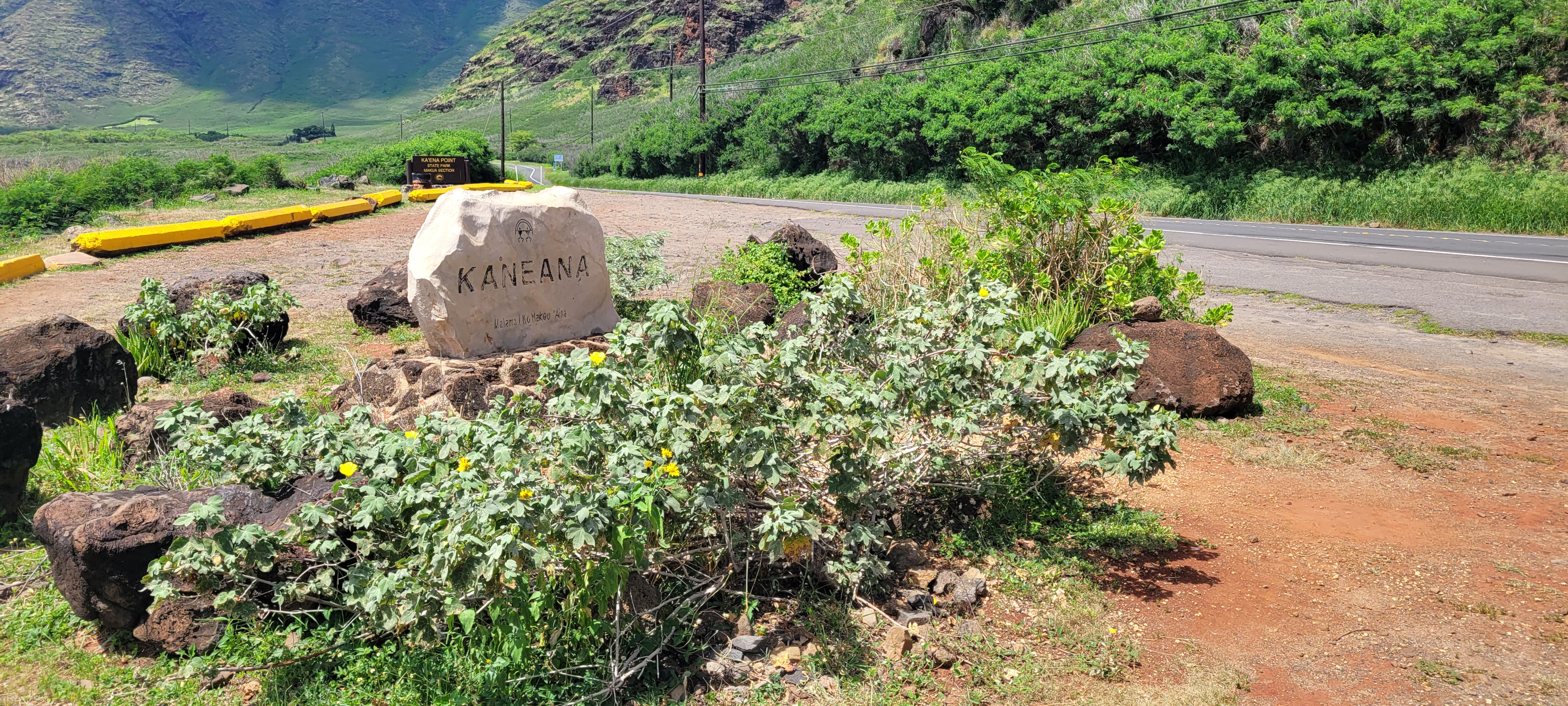 A place marker with the word Kaneana on it.